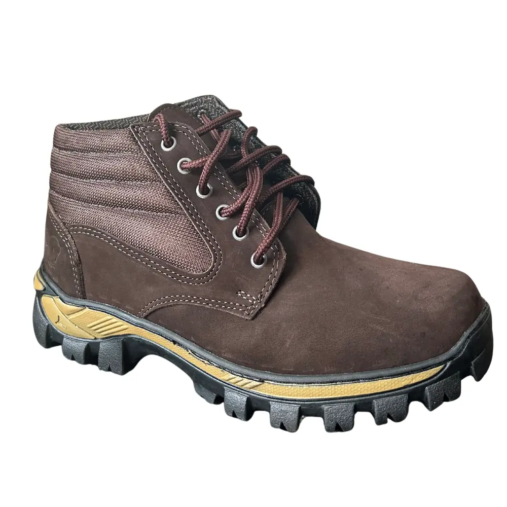 Bota Coturno Masculino Trabalho Couro Botina Masculina Palmilha REF 552 — Café