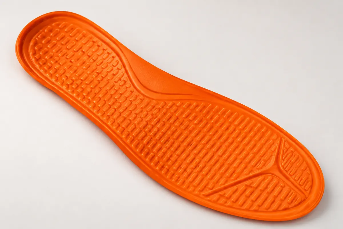 Palmilha de Gel Silicone Pottro para Botina e Tênis REF PALM — detalhe do couro e do solado