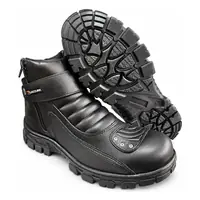 Coturno Motoqueiro Masculino de Couro com Zíper REF 9000 Preto, foto 4