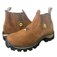 Botina Masculina Couro Nobuck CAT REF 519 Castor, foto 3