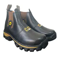 Botina Masculina Couro Nobuck CAT REF 519 Preto, foto 4