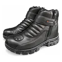 Coturno Motoqueiro Masculino de Couro com Zíper REF 9000 Preto, foto 3