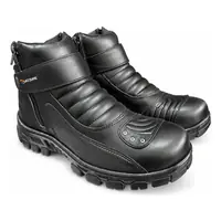 Coturno Motoqueiro Masculino de Couro com Zíper REF 9000 Preto, foto 2