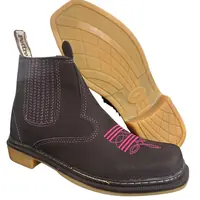 Botina Feminina Country de Couro com Bordado Rosa REF 244 Café, foto 2