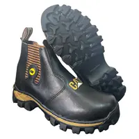 Botina Masculina Couro Nobuck CAT REF 519 Preto, foto 3
