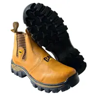 Botina Masculina Couro Nobuck CAT REF 519 Bege, foto 4
