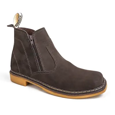 Botina Masculina Trabalho Couro Ziper Latex Bota Country REF 229