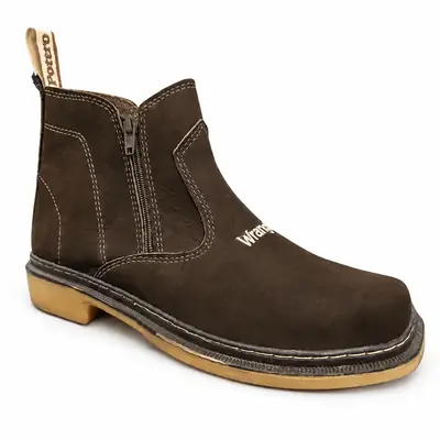 Botina Masculina Trabalho Couro Wrangler Latex ZIper Bota Country REF 239