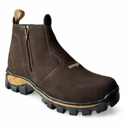 Botina Masculina de Trabalho em Couro Nobuck com Zíper REF 539