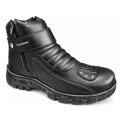 Coturno Motoqueiro Masculino de Couro com Zíper REF 9000