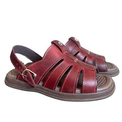 Sandália Masculina em Couro Legítimo, Leve e Confortável REF 10