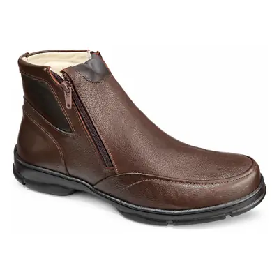 Botina Anatômica Masculina de Couro com Zíper REF 112