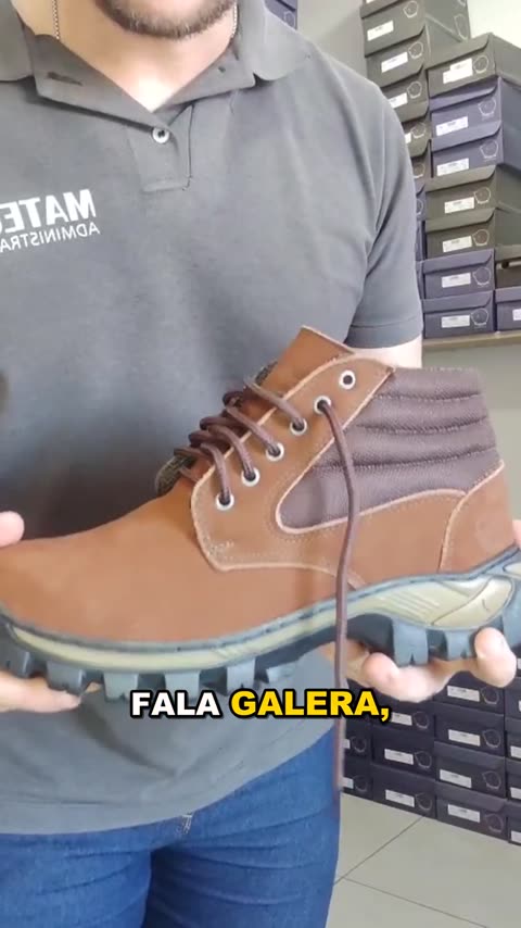 Coturno de Couro Nobuck Solado Taurus REF 552 Castor, capa do vídeo 2