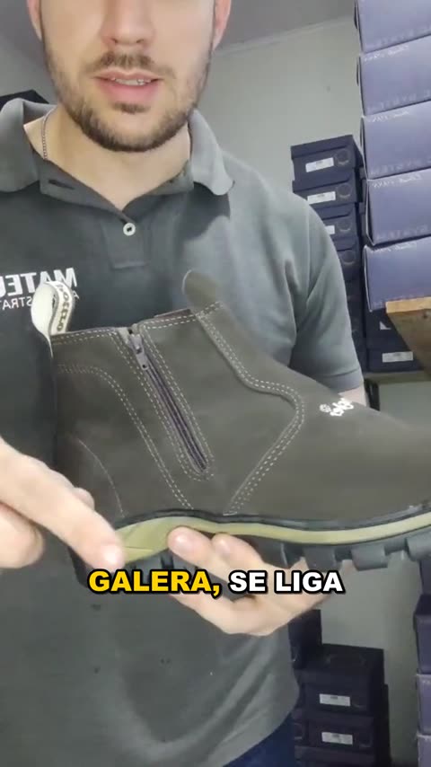 Botina de Couro Nobuck com Zíper REF 539 Café Nobuck, capa do vídeo 1